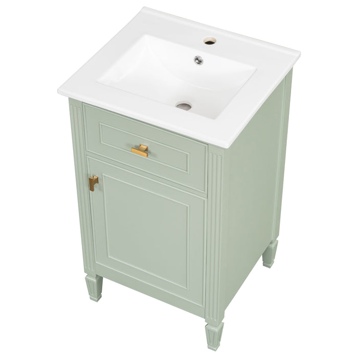 Bathroom Vanity With Sink, Adjustable Shelf, Tilt-Out Drawer