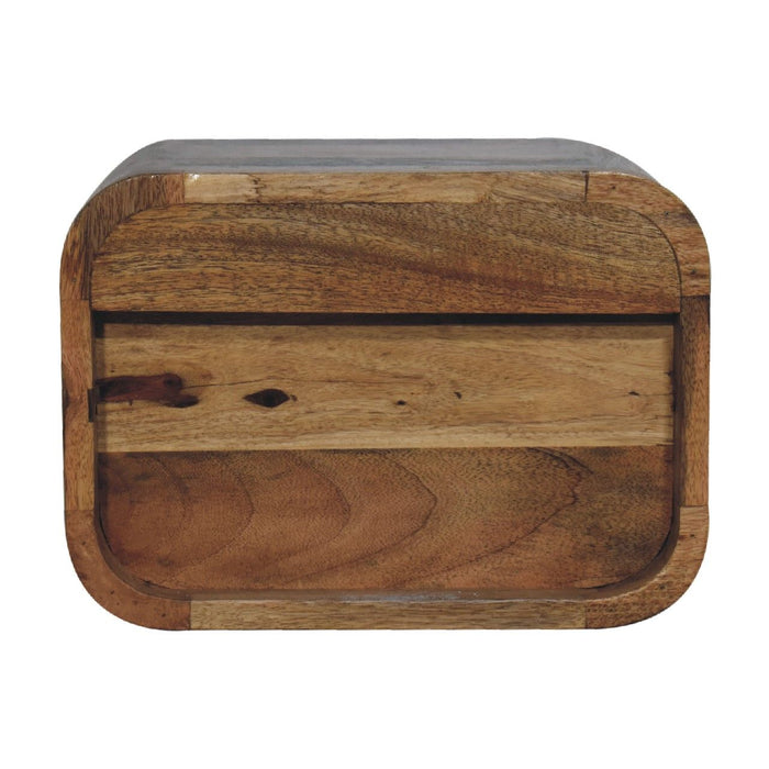 Floating Open Curve Nightstand - Oak