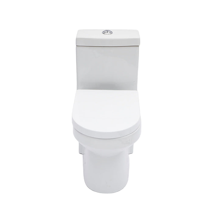 1 Piece Toilet For Bathroom, Dual Flush 1.1 / 1.6 Gpf, Soft Closing Seat - White