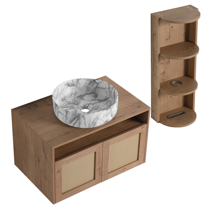 Bathroom Vanity & Art Sink And Storage Rack, Float Mounting Design