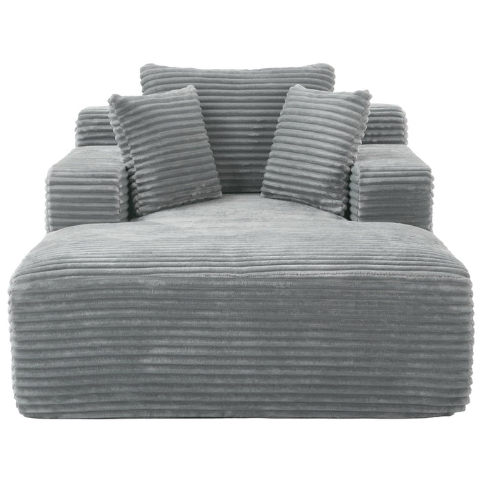 Modern Full Compressed Chaise Lounge Sofa Bed With Removable Pillows