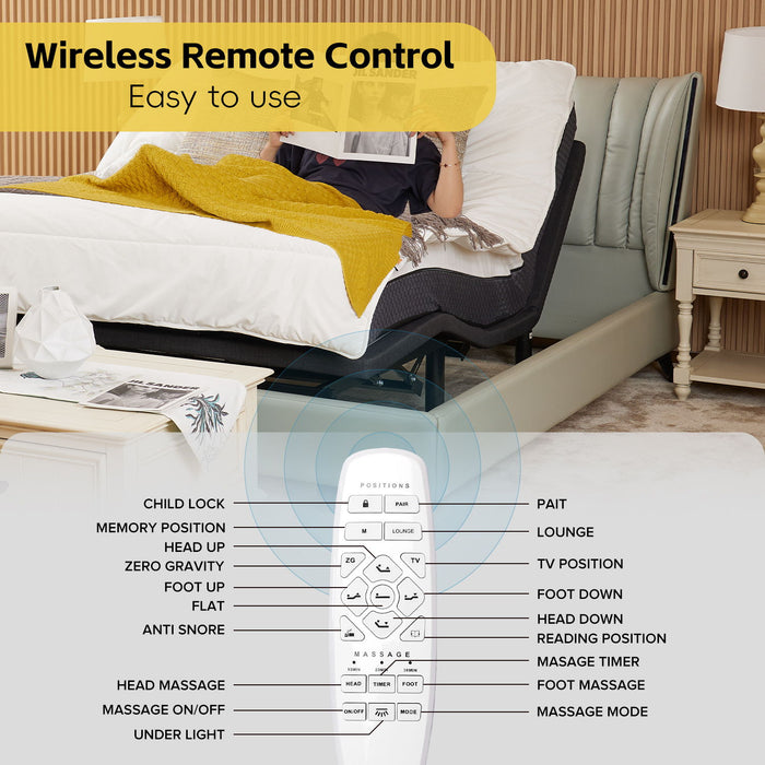 Ergonomic Adjustable Bed & Zero Gravity Base
