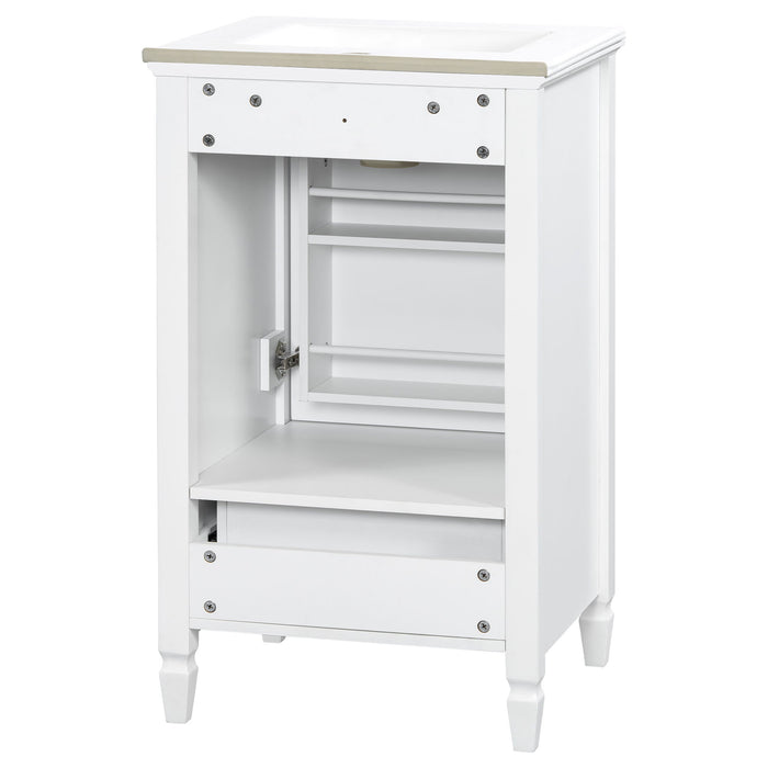 Freestanding Bathroom Vanity With Sink, Soft Closing Door, Drawer Storage - White