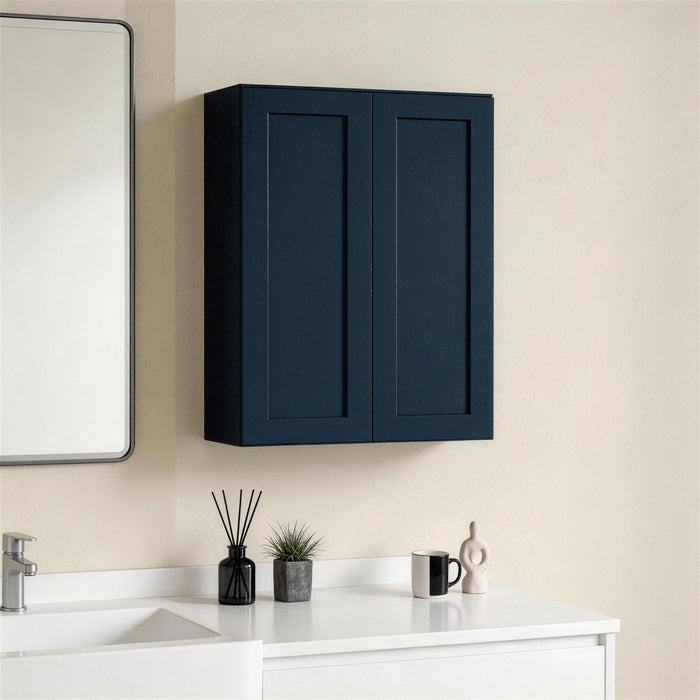 Shaker Wall Cabinet With Soft Close Hinges, Adjustable Shelves, Double Door