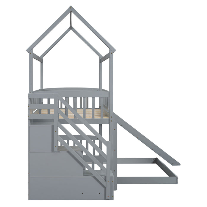 House Bunk Bed With Slide