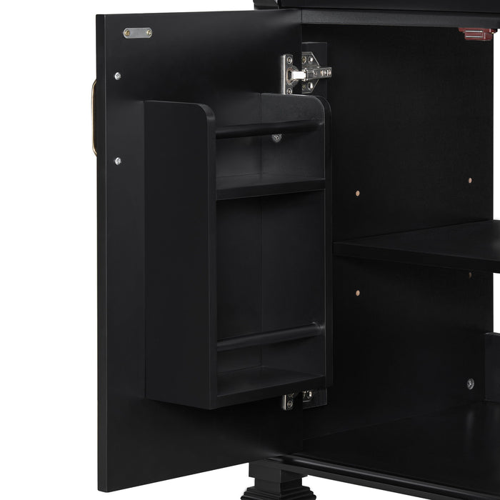 Freestanding Bathroom Vanity With Sink, 3 Drawers & Flip-Out Drawer