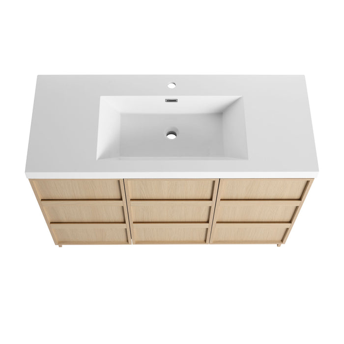 Freestanding Bathroom Vanity With Sink & 2 Soft Close Cabinet Doors