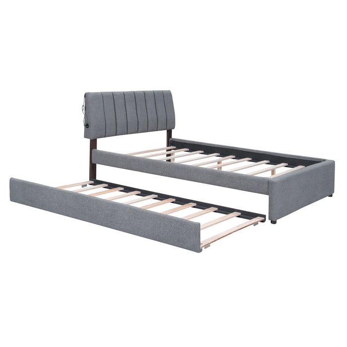 Upholstered Platform Bed With Trundle