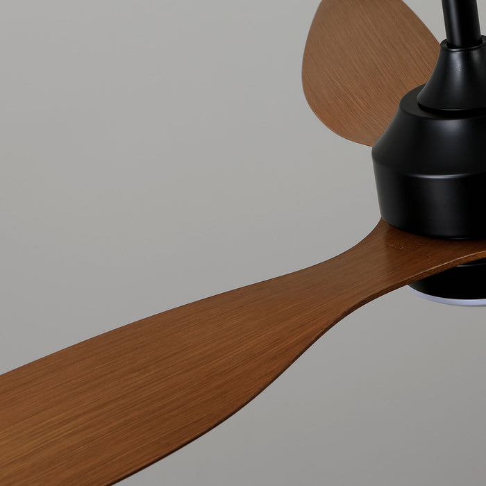 Ceiling Fan With Lights Quiet DC Motor 3 Blade Ceiling Fans 6 Speed Levels, Reversible Ceiling Fan - Matte Black / Wood
