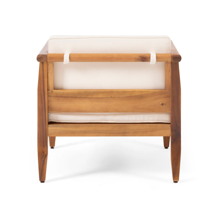 Outdoor Club Chair With Recessed Arms And Cushions