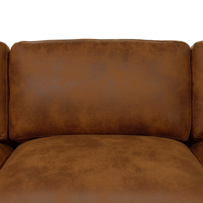 Modular Upholstered Sectional, Medium Firm Seat Cushion, Custom Configuration - Brown