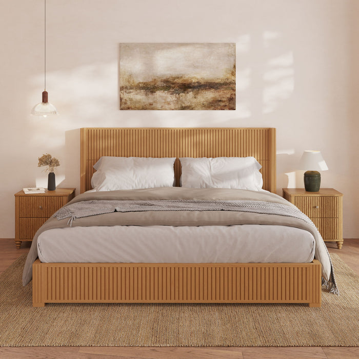 Platform Bed Frame With Headboard, Floor Standing Design
