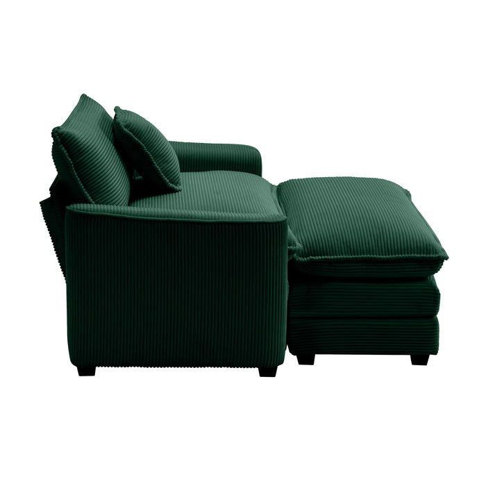 Classic Modern Comfortable Single Chair Deep Seat Sofa With Footstool