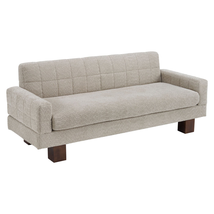 Modern Loveseat Sofa, 2 Seater With Square Arms For Living Room