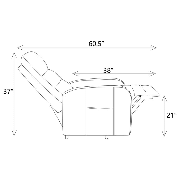 Lyle - Upholstered Power Massage Chair With Heat And Remote Control - Charcoal