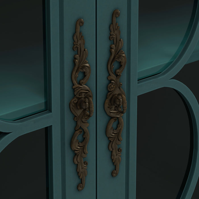 Elegant 4 Door Cabinet With Tempered Glass Doors