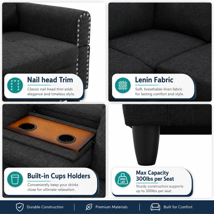L - Shaped Sectional Sofa With Movable Left Chaise