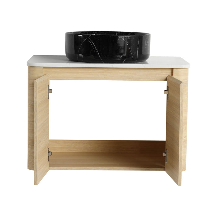 Mounted Bathroom Vanity & Art Sink & 2 Soft Close Doors