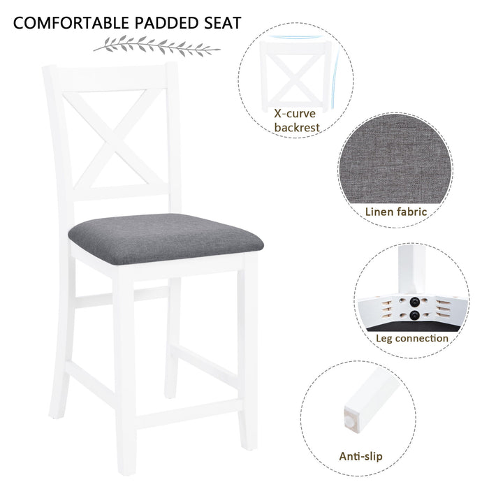 5 Piece Counter Height Dining Table Set With 4 Chairs