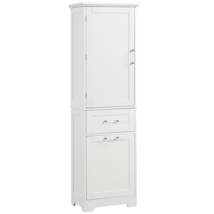 Tall Freestanding Bathroom Storage Cabinet With Adjustable Shelf And 2 Drawers
