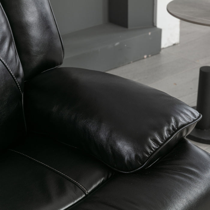 2 Seater Home Theater Recliner Manual Recliner Chair With A LED Light Strip Two Cup Holders And A Storage Box For Living Room