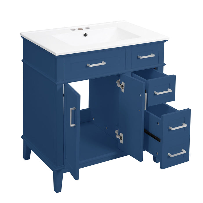 Modern Bathroom Vanity With Sink, Storage Cabinet, Soft Close Doors, Deep & Standard Drawers