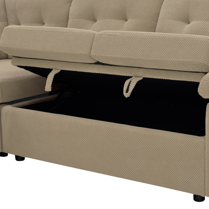 Convertible Sectional Sofa Bed & Pull Out Sleeper And Storage