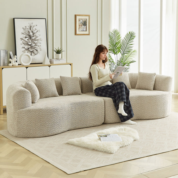 Curved Sectional Sofa With 6 Pillows