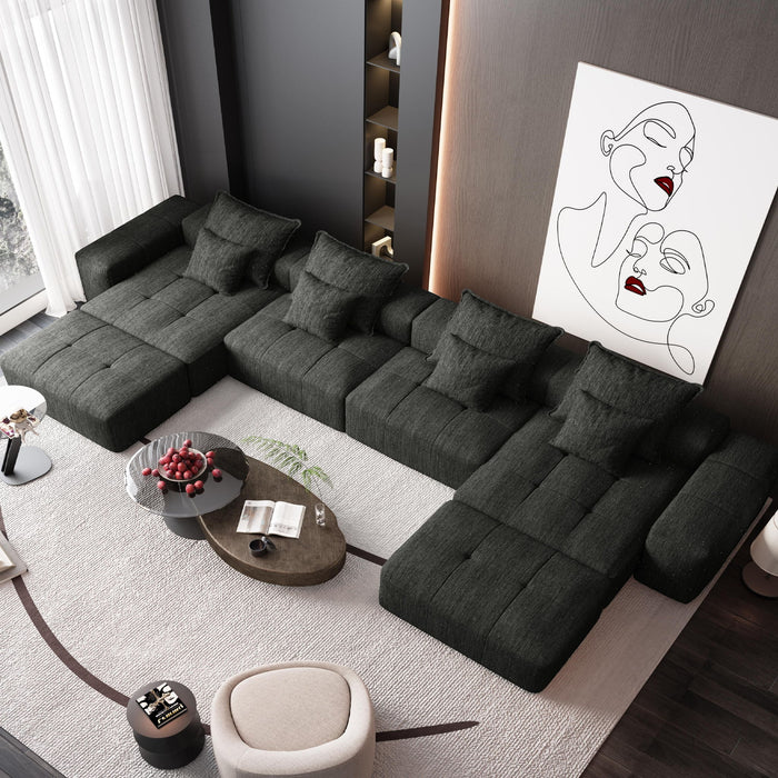Modern Oversized Diy Combination, Modular Sectional Sofa With Pillows