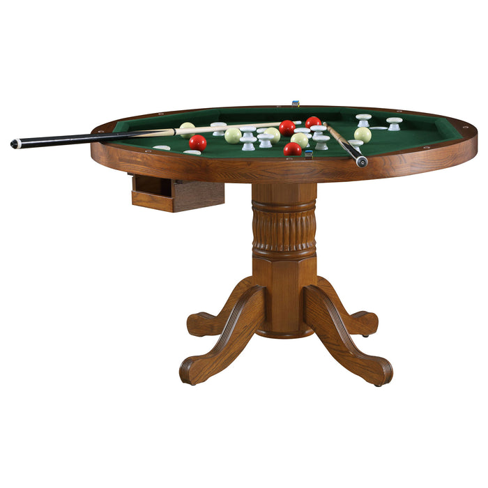Ghilardi - Game Table Cupholders Round Table With Reversible TopPedestal Base - Amber
