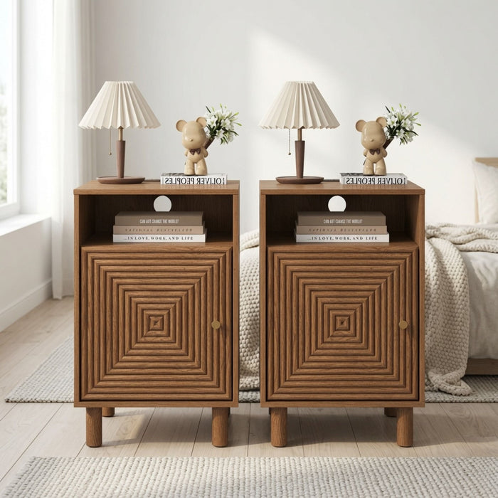 Nightstand With Charging Station & Storage