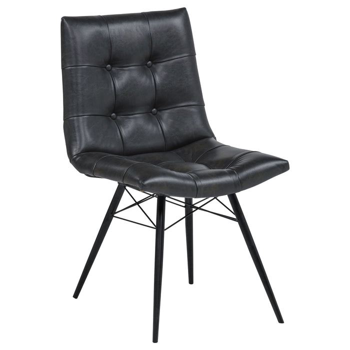 Tufted Back Dining Chairs (Set of 4) - Black