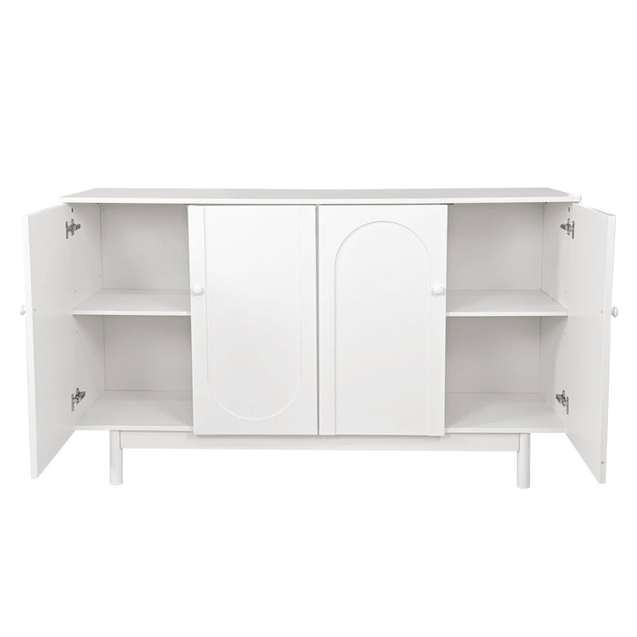 4 Door Storage Cabinet For Living Room - White