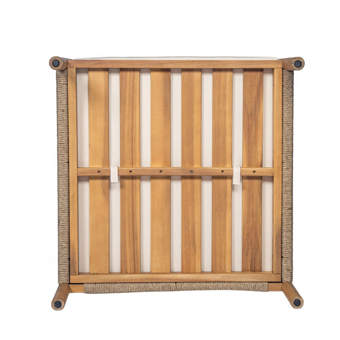 Modern Outdoor Woven Lounge Chair With Solid Wood Frame - Teak