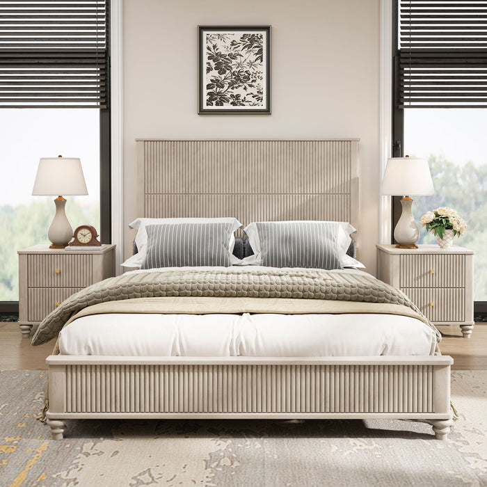 3 Piece Bedroom Set With Bed And 2 Nightstands