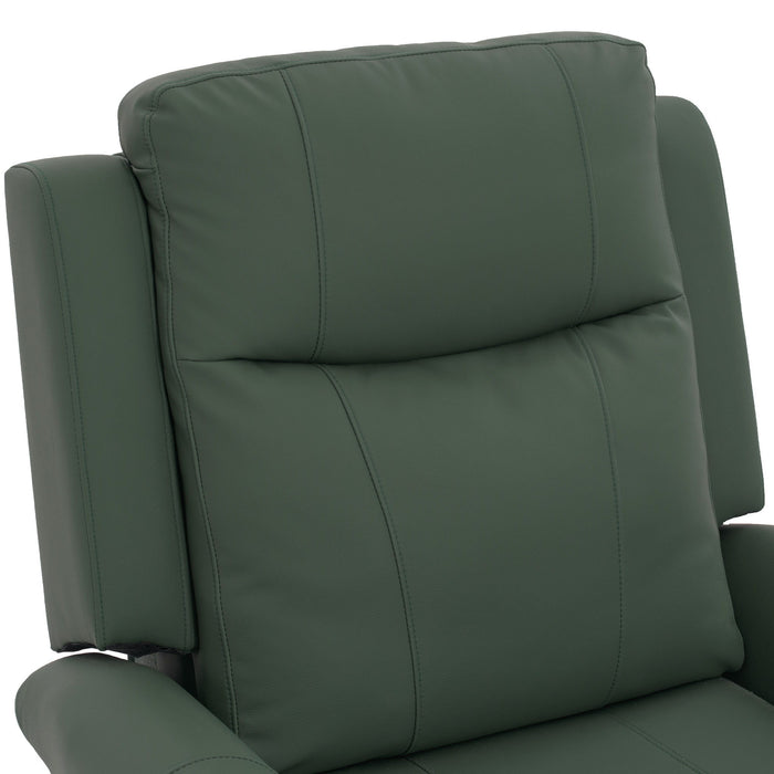 Manual Recliner Chair With 270 Degree Swivel, Massage & Heating, Dual Reclining Positions