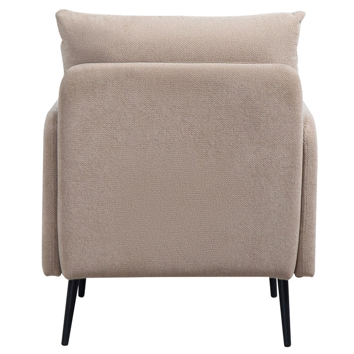 Contemporary Accent Chair With Metal Legs, Comfy Chenille Fabric Armchair
