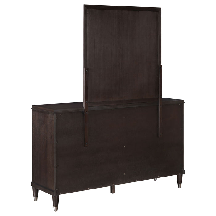Navarro - 6 Drawer Dresser With Mirror - Brown