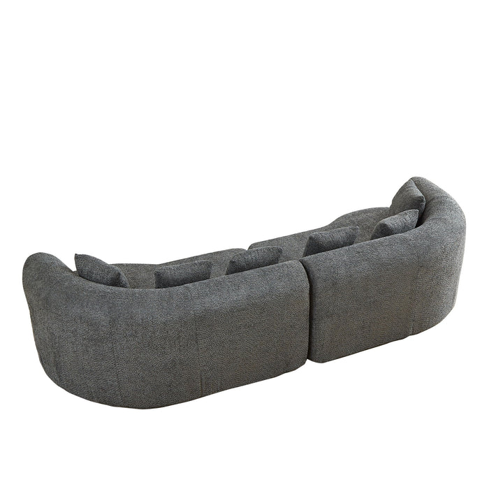 Curved Sectional Sofa With 6 Pillows