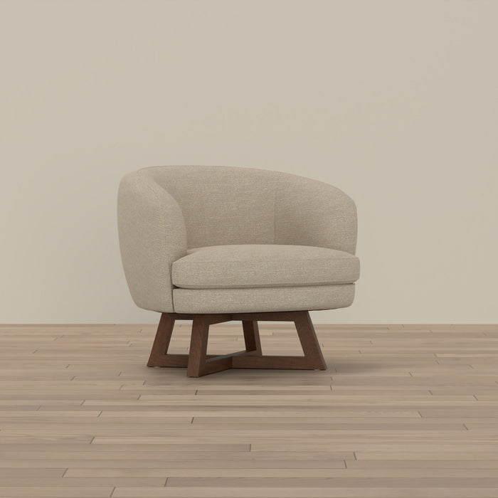 Swivel Accent Chair With Sculptural Base