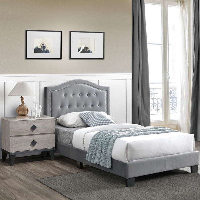 European Style Bed, Button Tufted Headboard