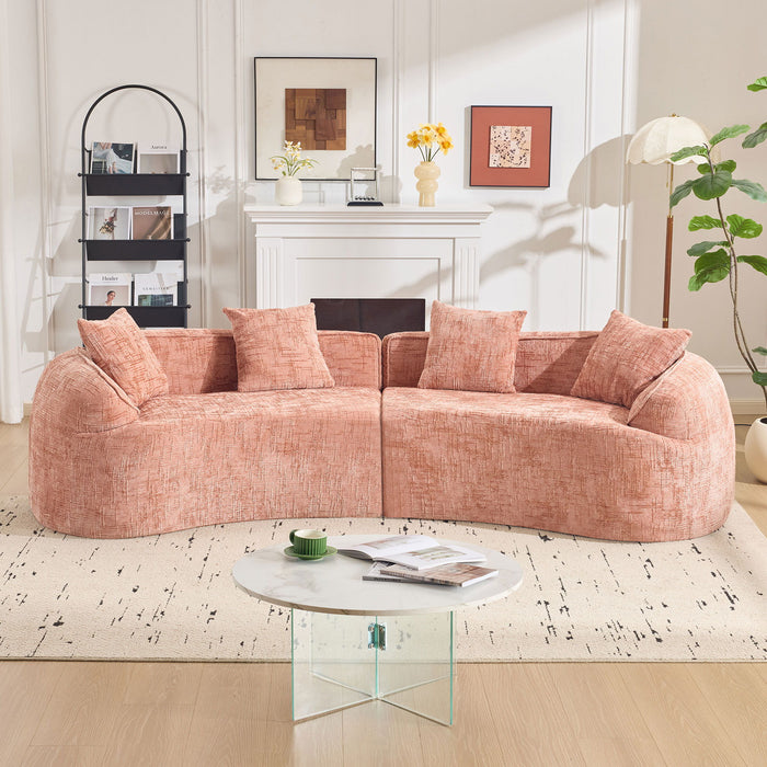 Curved Compressed Sofa, Nordic-Style Design For Living Room