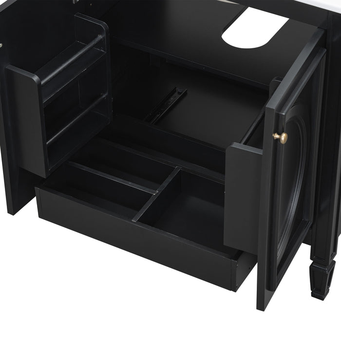 Double Sink Bathroom Vanity Set With Wall Mount Mirror Cabinet