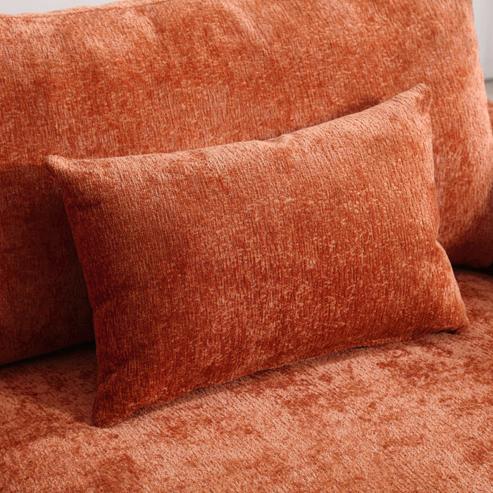 Mid Century Modern Chenille Fabric Loveseat Sofa, 2 Seat Upholstered Couch