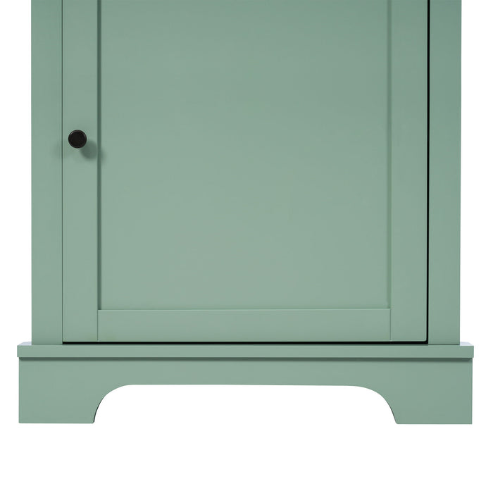 Tall Storage Cabinet With 3 Drawers And Adjustable Shelves For Bathroom