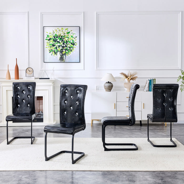 Alligator Skin Upholstered Dining Chairs