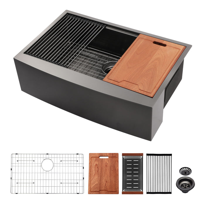 Farmhouse Kitchen Sink Workstation, Apron Front