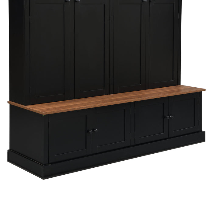 Hall Tree With Bench And Cabinet