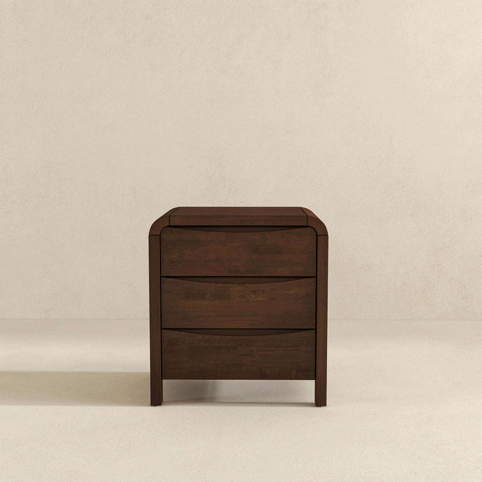 Lionel - Nightstand 3 Drawer Bed Side Table - Brown