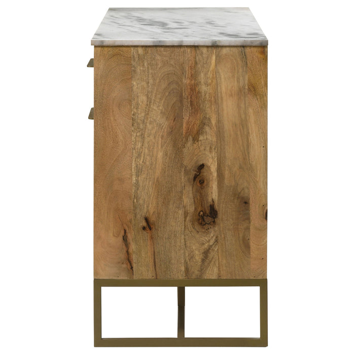 Paloma - 3 Door Herringbone Accent Cabinet - Natural